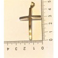 9K solid  9 carat Gold , stunning Large trendy imported  Two tone  gold Cross- curved  square  tube