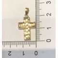 9K solid  9 carat Gold , stunning imported pendant- yellow  gold Cross