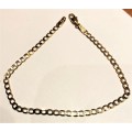 9K/ 9  carat solid Yellow  Gold,imported flat curb   bracelet -----------  cm 19 Long