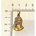 9K- 9 carat gold , Imported  two tone  pendant large  Jesus face  ---  long 30 mm x 18mm wide
