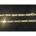 9k /solid 9  carat gold ---Yellow Figaro 3.2 mm wide link chain  ------- long  50cm