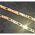 9k /solid 9  carat gold ---Yellow Figaro link chain  ------- long  50cm ----- 3.2 mm wide