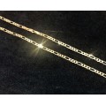 9k /solid 9  carat gold ---Yellow Figaro link chain  ------- long  50cm ----- 3.2 mm wide