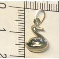 9K solid  9 carat yellow Gold , stunning imported charm -  Duck swan