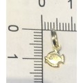 9K solid  9 carat yellow  Gold , stunning imported charm -  open back Flat fish