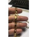 9K --  9 carat solid Gold - Gents square links Necklace 65 cm. long -mm 5.5 wide