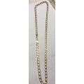 9K --  9 carat solid Gold - Gents square links Necklace 65 cm. long - 6.5 mm. wide