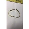 9K- Genuine 9 carat solid,yellow  Gold bracelet , Flat open curb link  cm 18.5 long  - 5.0  mm wide