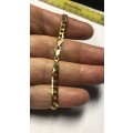 9K- Genuine 9 carat ,yellow  Gold,  Flat open curb  bracelet ,  cm 18.5 long  -links are 5.0mm. wide