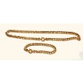 18K -solid 18 carat Yellow gold- Imported Curb 7 mm wide--set of a bracelet and  cm 45 necklace