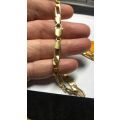 9K   solid 9 carat----Imported yellow gold Necklace, Figaro links -----6 ,5 mm. wide ---- cm 50 long