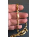 9K --  9 carat solid Gold - Marina link  Necklace 50 cm. long- 5.0 mm wide