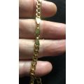 9k genuine,solid 9 carat  Yellow Gold, Gents necklace cm60 -mm  5 wide