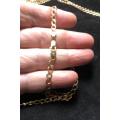 9k genuine,solid 9 carat  Yellow Gold, Gents necklace cm 60 -mm 5.0 wide