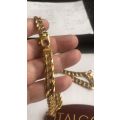 9k genuine,solid 9 carat  Yellow Gold set, mm 8.5 wide Square  flat curb-necklace cm45 + bracelet --