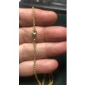 18kt/18 carat solid yellow Gold -  -2.5  mm wide Millgrain anchor link ----  necklace is cm 45 long