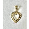 9K   solid  9 carat Yellow Gold - imported  Large Filigree Heart pendant