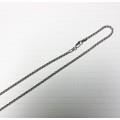 9k solid 9 carat white  Gold --- imported Round  wheat link 2.0 mm. wide Necklace --cm 50