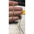 9K  - 9 carat solid Gold - Supreme square  3.0 mm.wide ,Gents necklace 50 cm. long -
