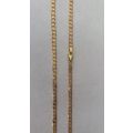 9k genuine,solid 9 carat  Yellow Gold, square curb necklace---------- cm 60  long -- mm 2.7 wide