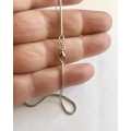 18k solid 18 carat white Gold, Imported round Snake necklace --cm 42 long -  mm 1,4 wide
