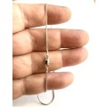 18k solid 18 carat white Gold, Imported round Snake necklace cm 42 long -  mm 1.0 wide