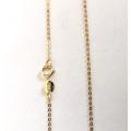 18k Genuine 18carat  Yellow Gold, DIamond cut  Flat Anchor link necklace - long cm 45