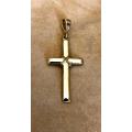9K genuine   9 carat yellow Gold ,  imported Solid Cross ----40 x 15 mm