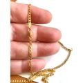 9k genuine,solid 9 carat  Yellow Gold, square curb necklace---------- cm 60  long -- mm 2.5 wide
