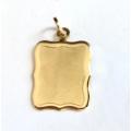 9Kt solid,  9 carat Gold- stunning rectangular Large size  Disc----satin and shiny finish