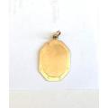 9Kt solid,  9 carat Gold- stunning Octagonal   Disc----satin and shiny finish