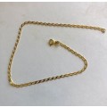9k solid 9  carat  Gold -----open   Link Anklet-------  cm. 26 long ----- 2.3mm. wide
