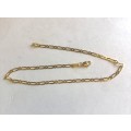 9k solid 9  carat  Gold ---Alternate Link 1 /1   Anklet-------  cm. 26 long ----- 2.7mm. wide