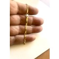 9k solid 9  carat  Gold -----1 /1 Alternate Link Anklet-------  cm. 26 long ----- 2.7mm. wide