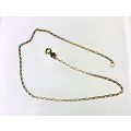 9k solid 9  carat  Gold -----1 /1 Alternate Link Anklet-------  cm. 26 long -----1.3 mm. wide