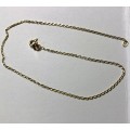 9k solid 9  carat  Gold -----open Link Anklet-------  cm. 26 long ----1.3 mm. wide