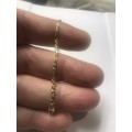 9k solid 9  carat  Gold --Figarucci  Link Anklet---  cm. 26 long ---- wide 2.4 mm.