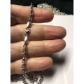 18kt    18 carat genuine  White  Gold -Rolo link  ---- cm 45  necklace  ---5.0 mm wide