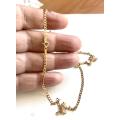 9k genuine,solid 9 carat  Yellow Gold, bevelled open curb necklace----- cm 50  long -- mm 2.5 wide