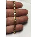 9K- Genuine 9 carat solid,Ladies yellow Gold bracelet , concave curb  4.5mm wide link  -cm19 long
