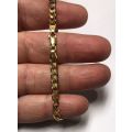 9K- Genuine 9 carat solid,Ladies yellow Gold bracelet , beveled curb 4.5mm wide link  cm19 long  -