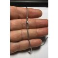 9k solid 9 carat white Gold, Imported round Snake necklace cm 40 long -  mm 1,5wide