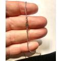 9k solid 9 carat white Gold, Imported round Snake necklace cm 40 long -  mm 1,0wide