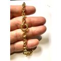 9k solid -9 carat  Yellow Gold, DIamond cut Anchor ,mm 5.8 wide link necklace - long cm 50
