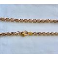 18 K - genuine  18 carat , Rose gold rolo` link Necklace- ---------   cm 50 long