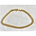 9k genuine,solid 9 carat  Yellow Gold,double curb bracelet ---------- cm 19  long -- mm 4.0 wide