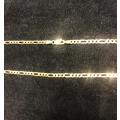 9k /solid 9  carat gold ---Yellow Figaro link chain  ------- long 60cm -----3.0mm wide