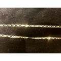 9k /solid 9  carat gold ---Yellow Alternated 1/1 link chain  ------- long 65cm -----3.3 mm wide