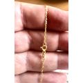9k /solid 9  carat gold ---Yellow Fig1.1 link chain  ------- long 60cm ----- 1.3 mm wide
