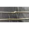 9 K / 9 carat solid Gold, Imported  square  Byzantyne , necklace  cm 60